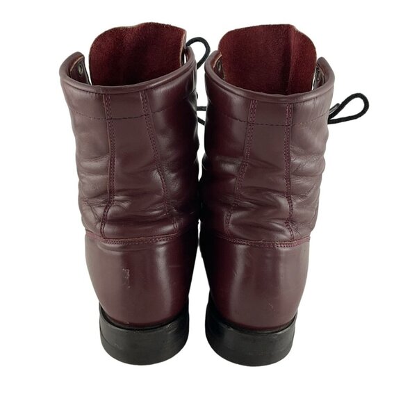 Ladies Justin USA Burgundy Leather Lace Up Roper Western Boots Size 6.5 B - Picture 4 of 7